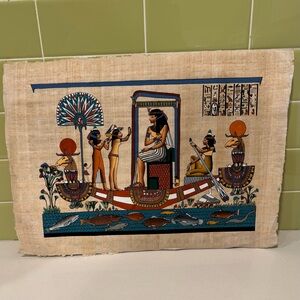 Egyptian Papyrus Wall Art with Multicolor Design